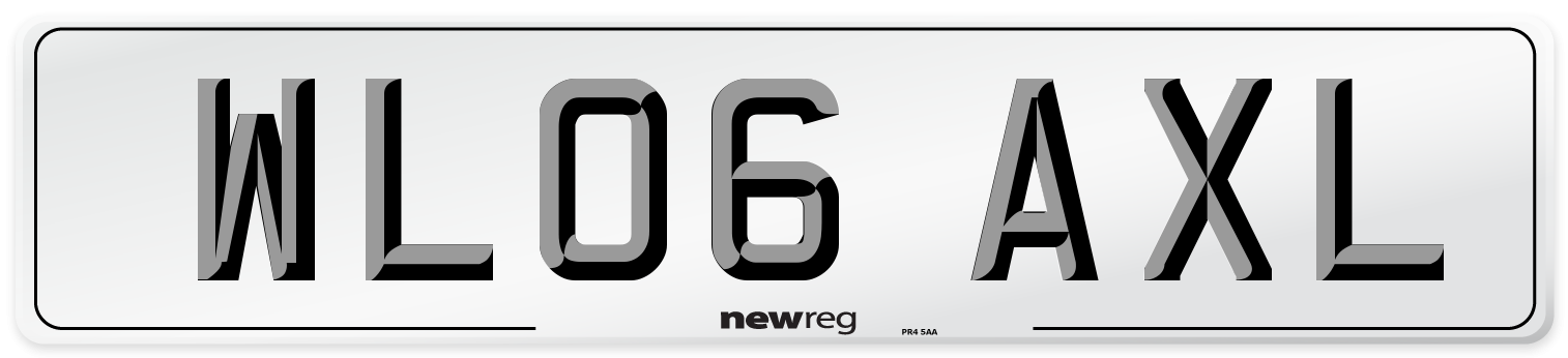 WL06 AXL Number Plate from New Reg
